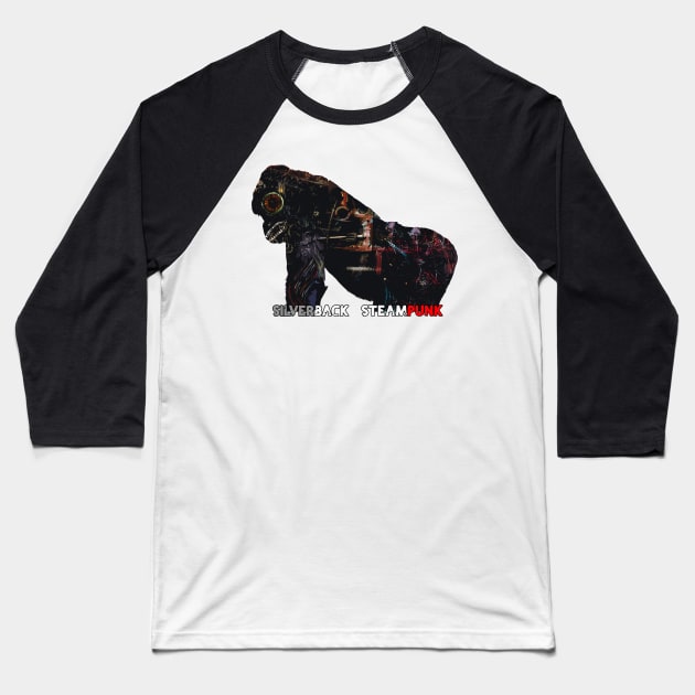 Silverback Steampunk Baseball T-Shirt by DevanGill